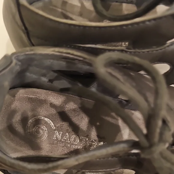 Naot Kata Women's Gray and Brown Lace Up Sandals Size 41 - Picture 7 of 9